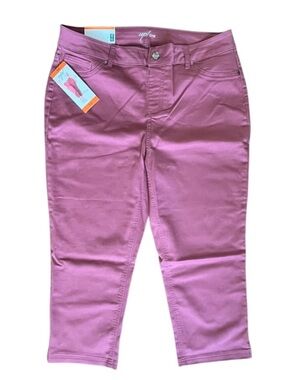 NWT Up! Pull On 5 Pocket Crop Pant Pink / Rose Size 16
